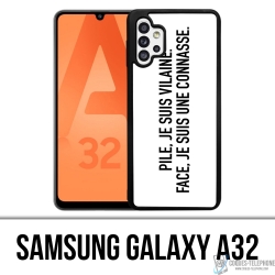 Coque Samsung Galaxy A32 - Pile Vilaine Face Connasse