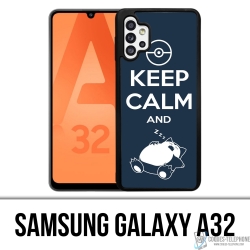 Custodia per Samsung Galaxy A32 - Pokémon Snorlax Mantieni la calma
