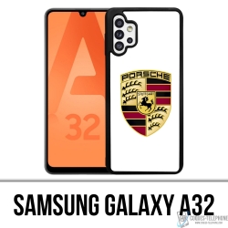 Coque Samsung Galaxy A32 - Porsche Logo Blanc