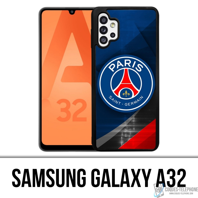 Coque Samsung Galaxy A32 - Psg Logo Metal Chrome
