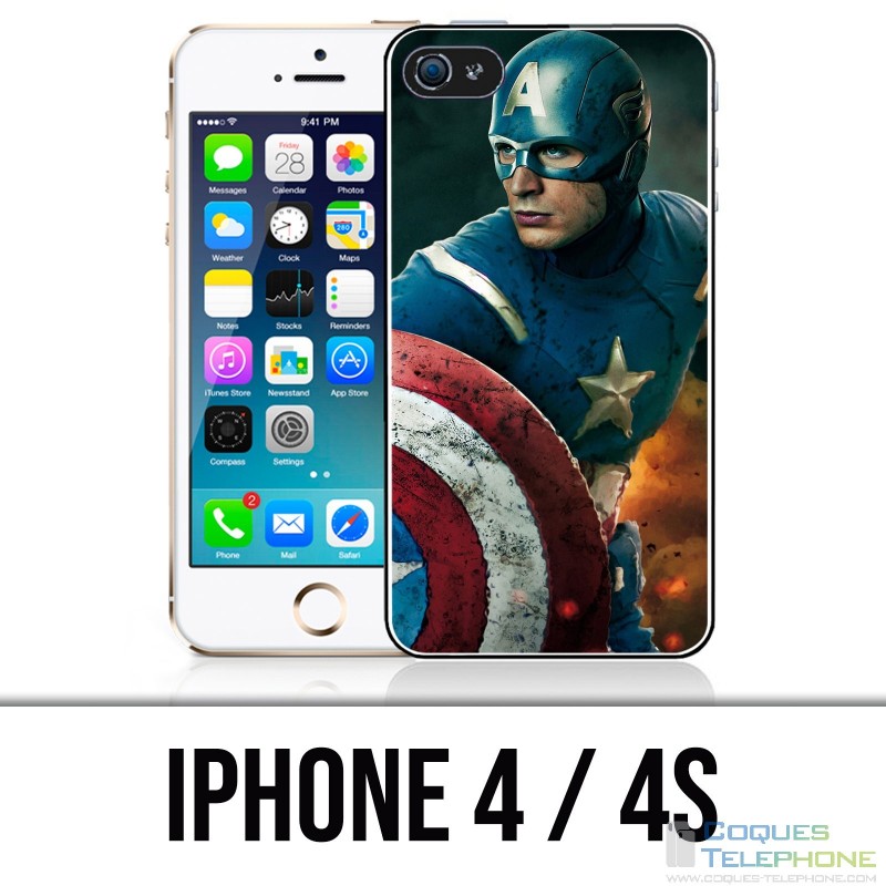 Coque iPhone 4 / 4S - Captain America Comics Avengers