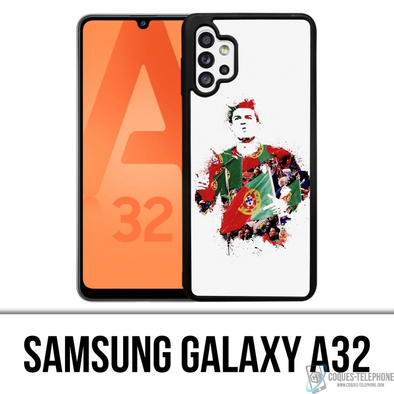 Coque Samsung Galaxy A32 - Ronaldo Football Splash