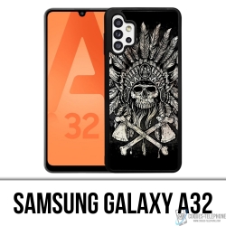 Funda Samsung Galaxy A32 - Plumas de cabeza de calavera