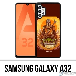 Samsung Galaxy A32 Case - Star Wars Mandalorian Yoda Fanart