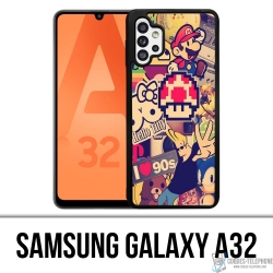 Samsung Galaxy A32 Case - Vintage 90er Jahre Aufkleber