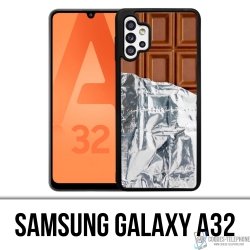 Coque Samsung Galaxy A32 - Tablette Chocolat Alu