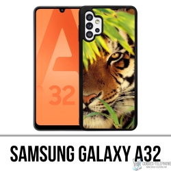 Coque Samsung Galaxy A32 - Tigre Feuilles