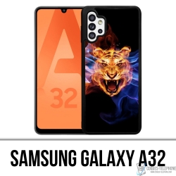 Coque Samsung Galaxy A32 - Tigre Flammes