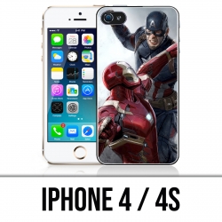 Coque iPhone 4 / 4S - Captain America Vs Iron Man Avengers