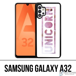 Coque Samsung Galaxy A32 - Unicorn Fleurs Licorne
