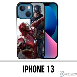 Coque iPhone 13 - Captain America Vs Iron Man Avengers