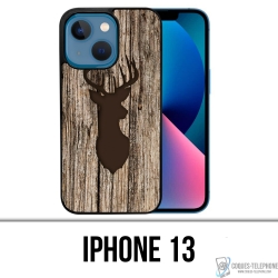Coque iPhone 13 - Cerf Bois