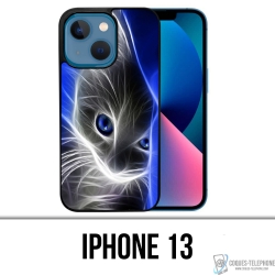 Coque iPhone 13 - Chat Blue...