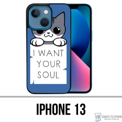 Funda para iPhone 13 - Gato, quiero tu alma