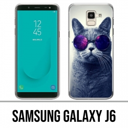 Samsung Galaxy J6 Hülle - Cat Galaxy Glasses