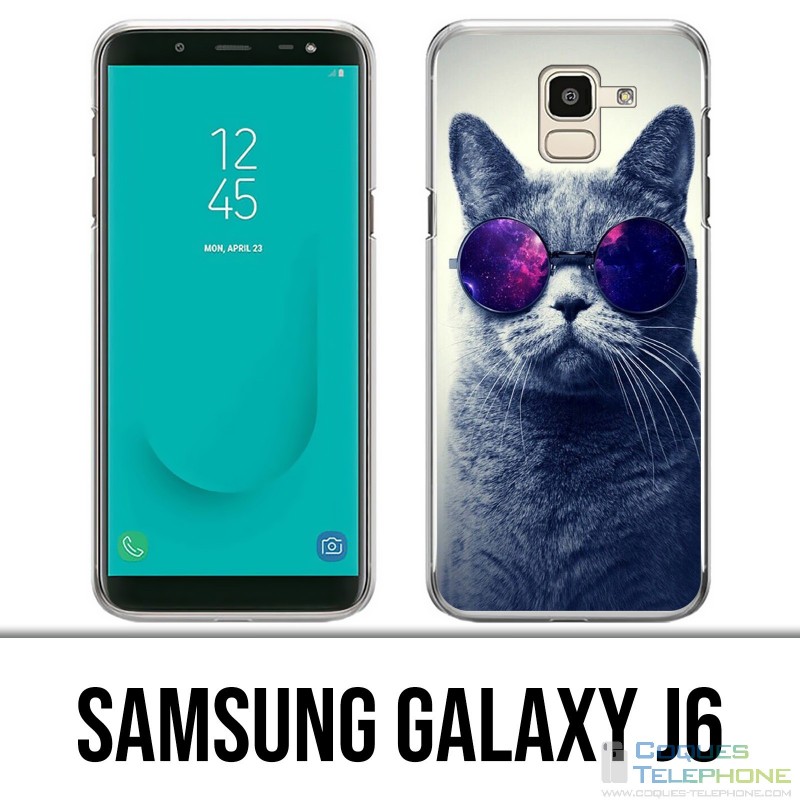Coque Samsung Galaxy J6 - Chat Lunettes Galaxie