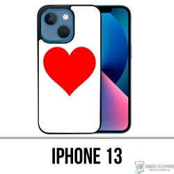 Coque iPhone 13 - Coeur Rouge