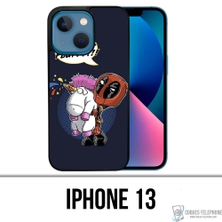 Coque iPhone 13 - Deadpool Fluffy Licorne