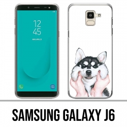 Coque Samsung Galaxy J6 - Chien Husky Joues
