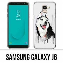 Coque Samsung Galaxy J6 - Chien Husky Splash
