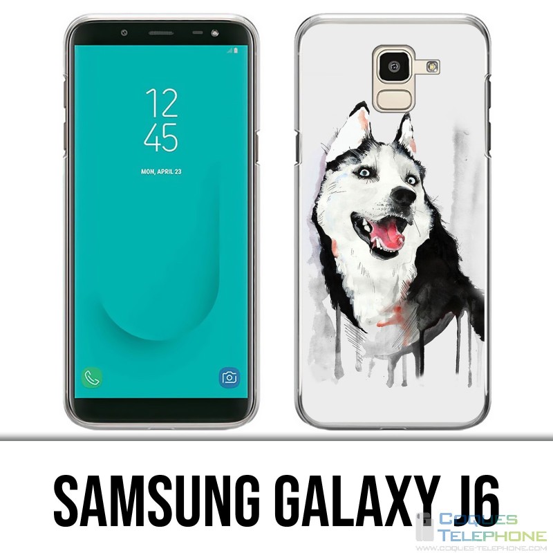 Samsung Galaxy J6 Case - Husky Splash Dog