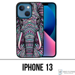 IPhone 13 Case - Colorful Aztec Elephant