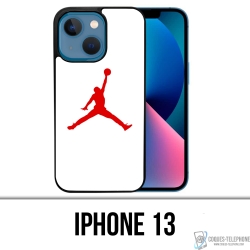 Coque iPhone 13 - Jordan Basketball Logo Blanc