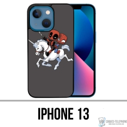 Coque iPhone 13 - Licorne Deadpool Spiderman