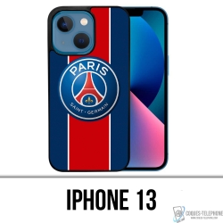 Coque iPhone 13 - Logo Psg New Bande Rouge