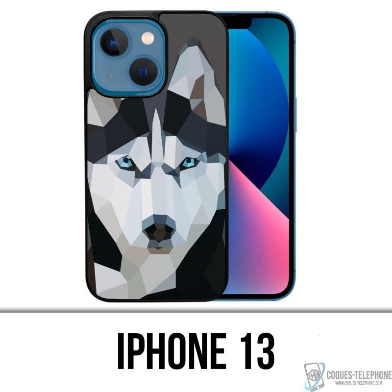 Custodia per iPhone 13 - Wolf Husky Origami