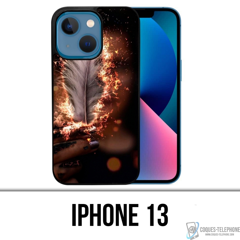 Coque iPhone 13 - Plume Feu