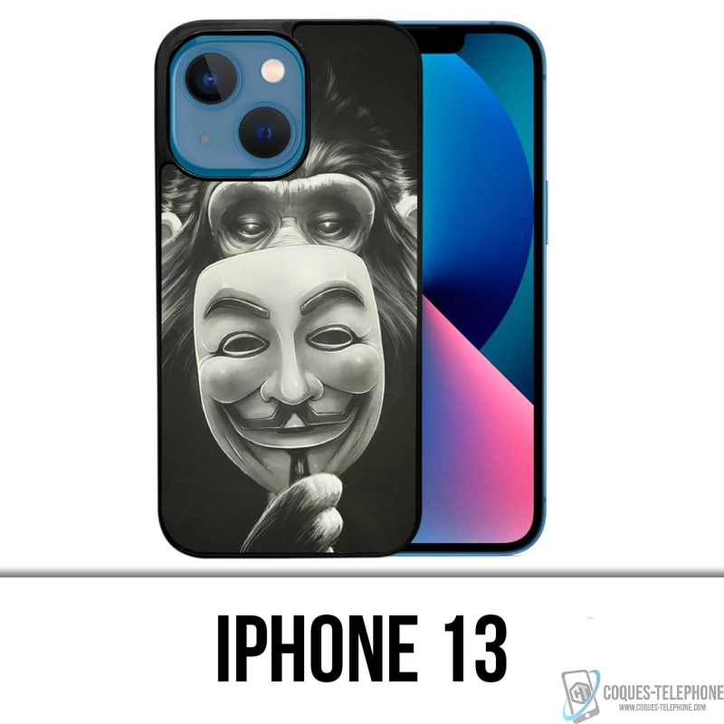 Coque iPhone 13 - Singe Monkey Anonymous