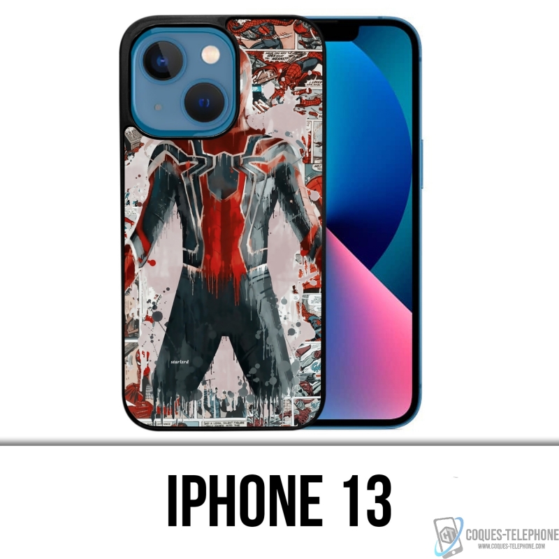Coque iPhone 13 - Spiderman Comics Splash