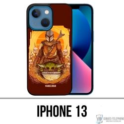 IPhone 13 Case - Star Wars Mandalorian Yoda Fanart