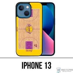 Coque iPhone 13 - Terrain Besketball Lakers Nba