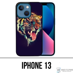 Coque iPhone 13 - Tigre Peinture