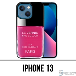 Coque iPhone 13 - Vernis Paris Rose