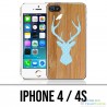 Coque iPhone 4 / 4S - Cerf Bois