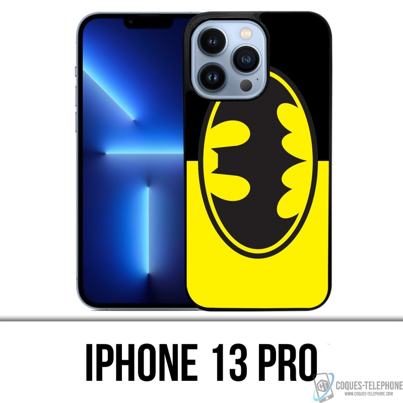 Funda para iPhone 13 Pro - Batman Logo Classic Amarillo Negro