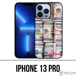 Funda para iPhone 13 Pro - Billetes de dólares enrollados