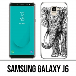 Samsung Galaxy J6 case - Black and White Aztec Elephant