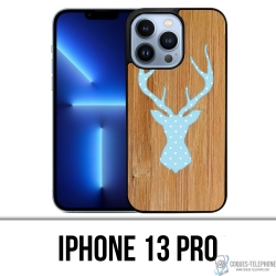 Custodia per iPhone 13 Pro - Uccello in legno di cervo
