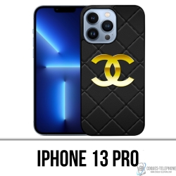 Coque iPhone 13 Pro - Chanel Logo Cuir