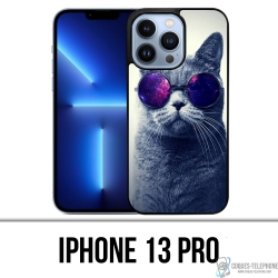 Funda para iPhone 13 Pro - Galaxy Glasses Cat