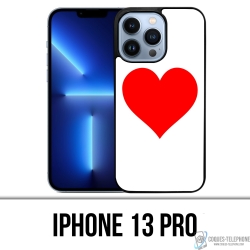 Coque iPhone 13 Pro - Coeur Rouge