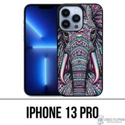 IPhone 13 Pro Case - Colorful Aztec Elephant