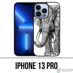 IPhone 13 Pro Case - Aztec Elephant Black And White