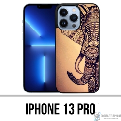 IPhone 13 Pro Case - Aztekischer Elefant im Vintage-Stil