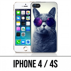 IPhone 4 / 4S Hülle - Cat Glasses Galaxie