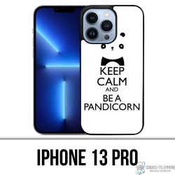 Funda para iPhone 13 Pro - Keep Calm Pandicorn Panda Unicorn